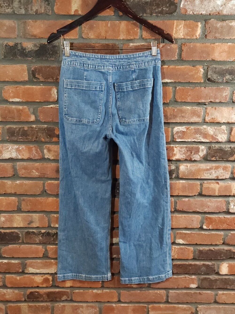 Point Sur High Rise Wide Leg Eco Jean in Bright Ocean Wash Nautical Women's 25 - Picture 7 of 9